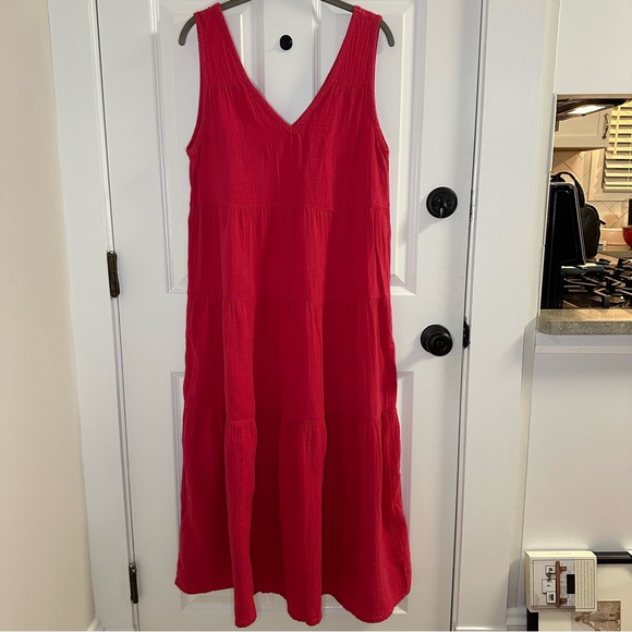 Quince 100% Organic Cotton Gauze Tiered Maxi Dress - Picture 1 of 8